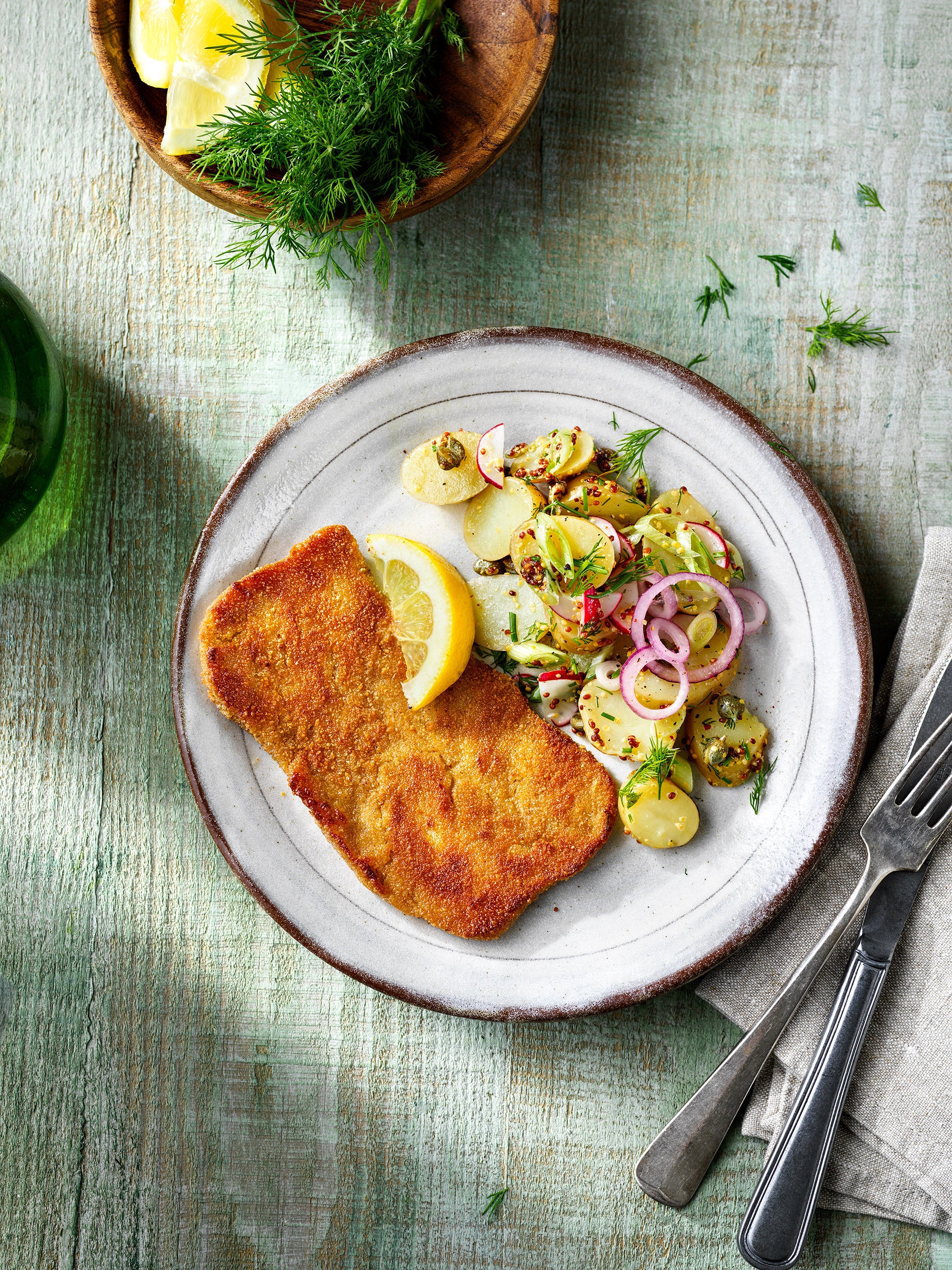 Sensational Schnitzel with kartoffel salad