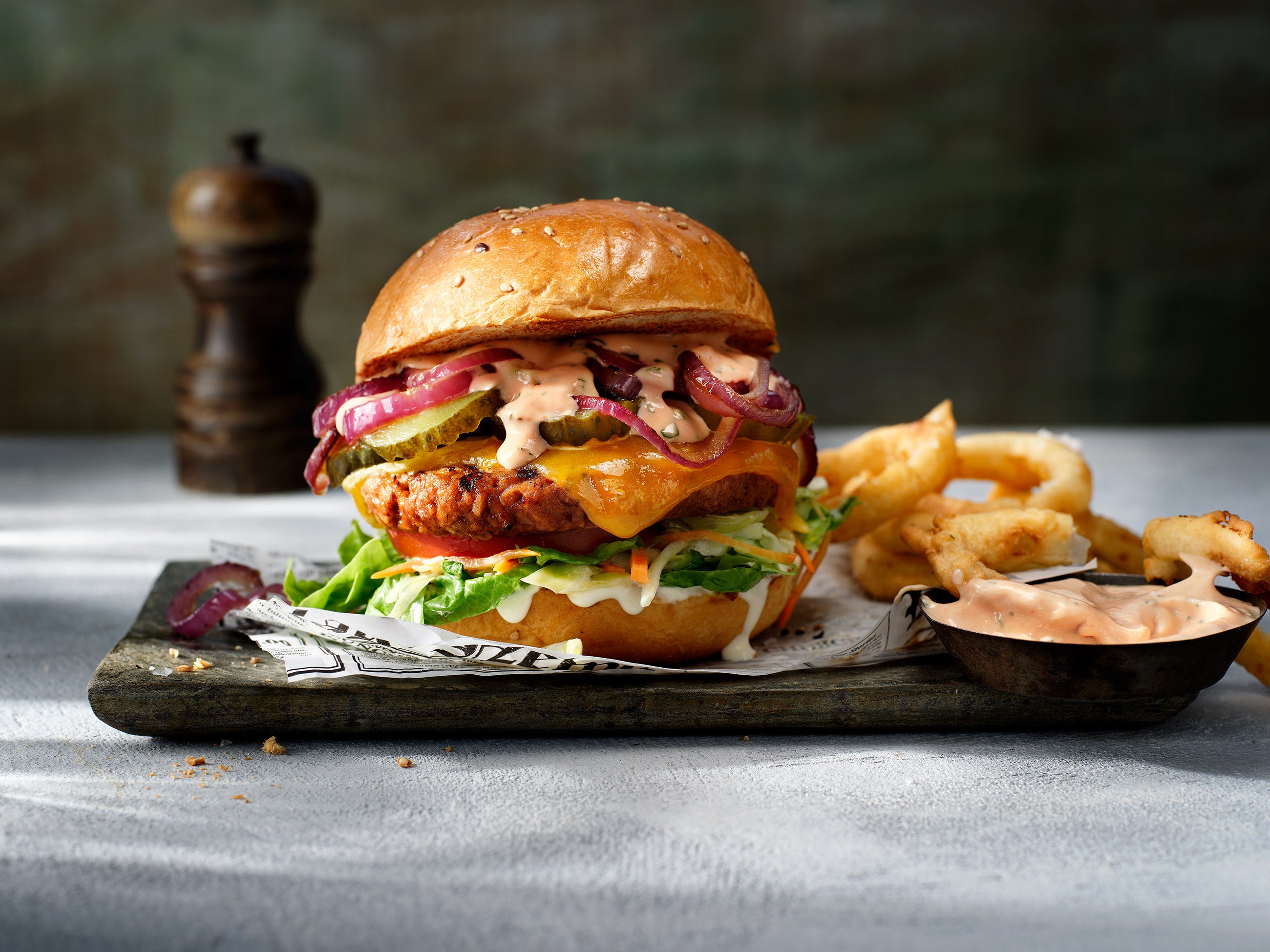 American Burger with the Sensational Flavored burger