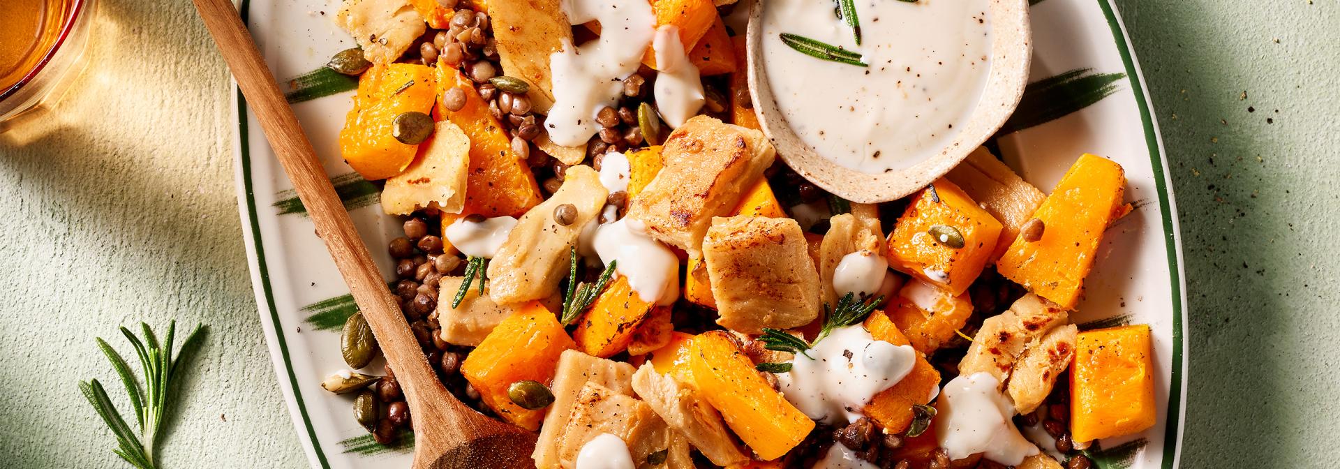 Baked Squash with Filet Pieces