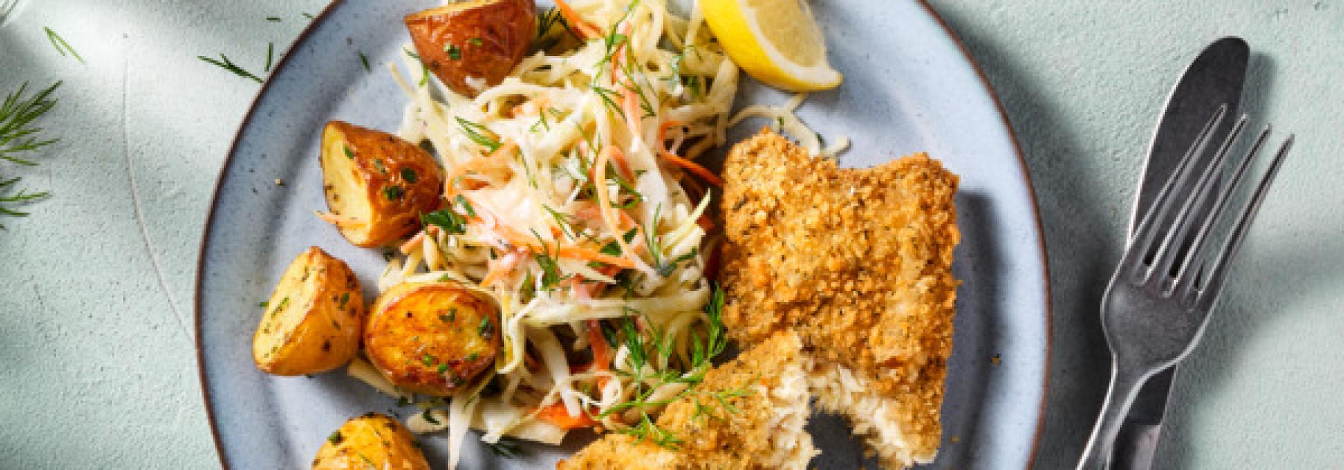 Marine-style and coleslaw