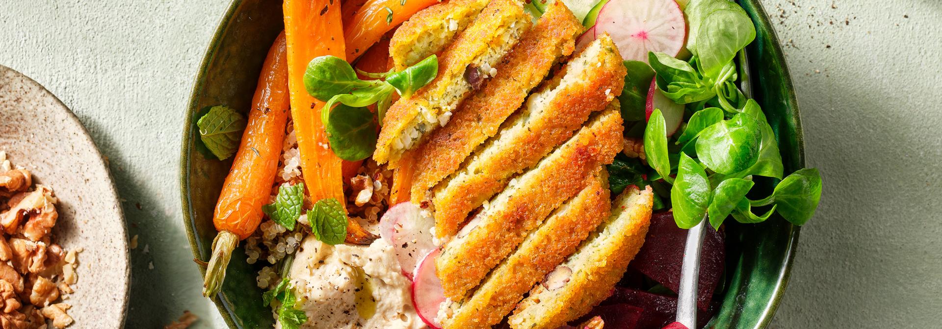 Crispy Cauliflower Schnitzel Bowl