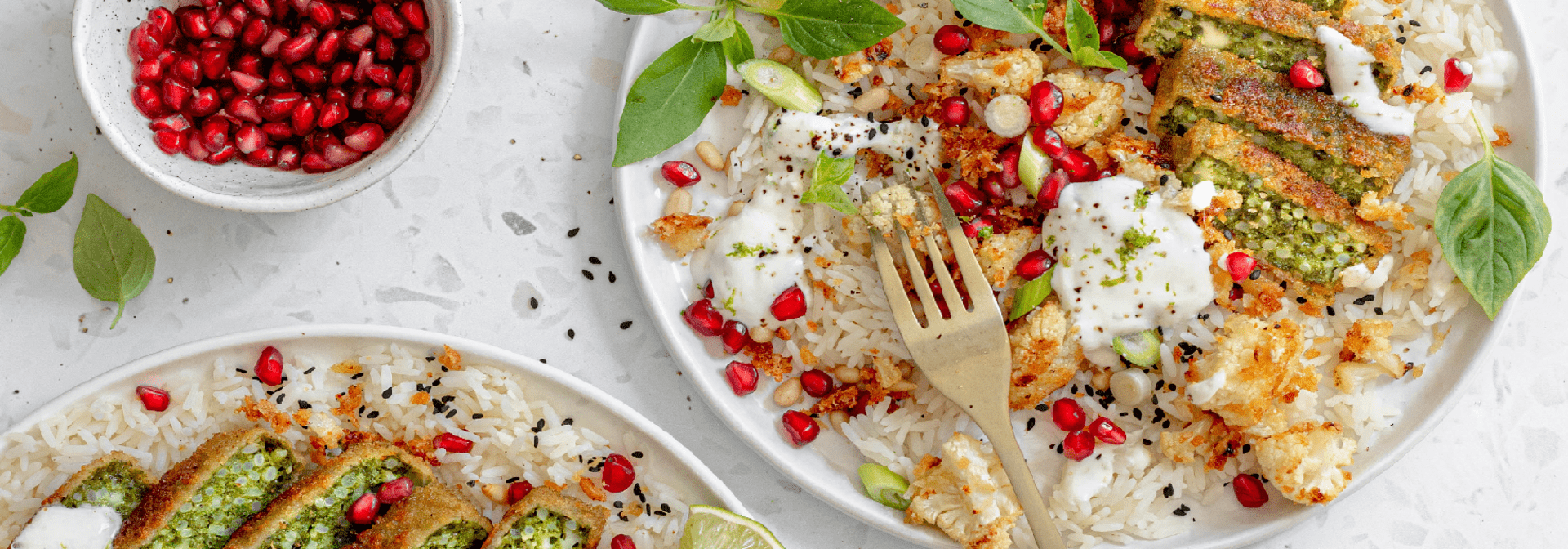 Nuggets with roasted sweet potato and a meal salad with peanut dressing