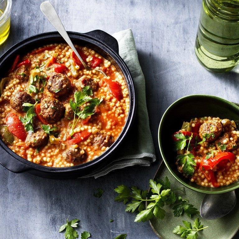 One-Pan Pearl Couscous with Goulash