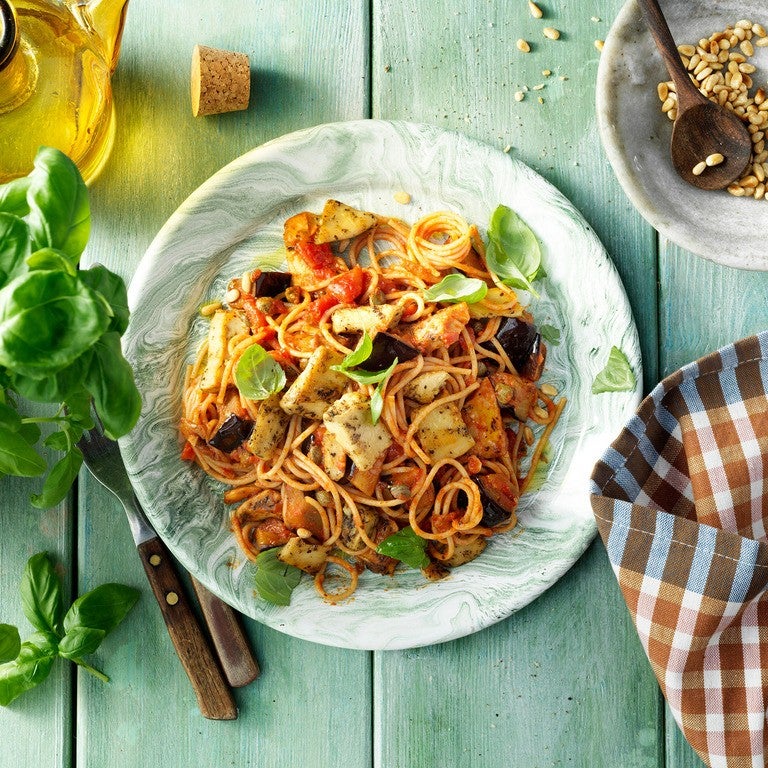 Mediterrane Pasta ohne Verschwendung à la Norma