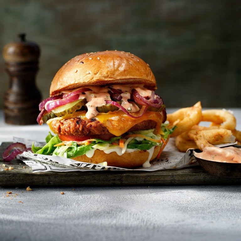 American Burger with the Sensational Flavored burger