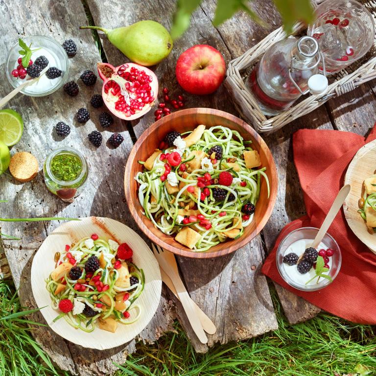 Salade de courgettes au filets végans