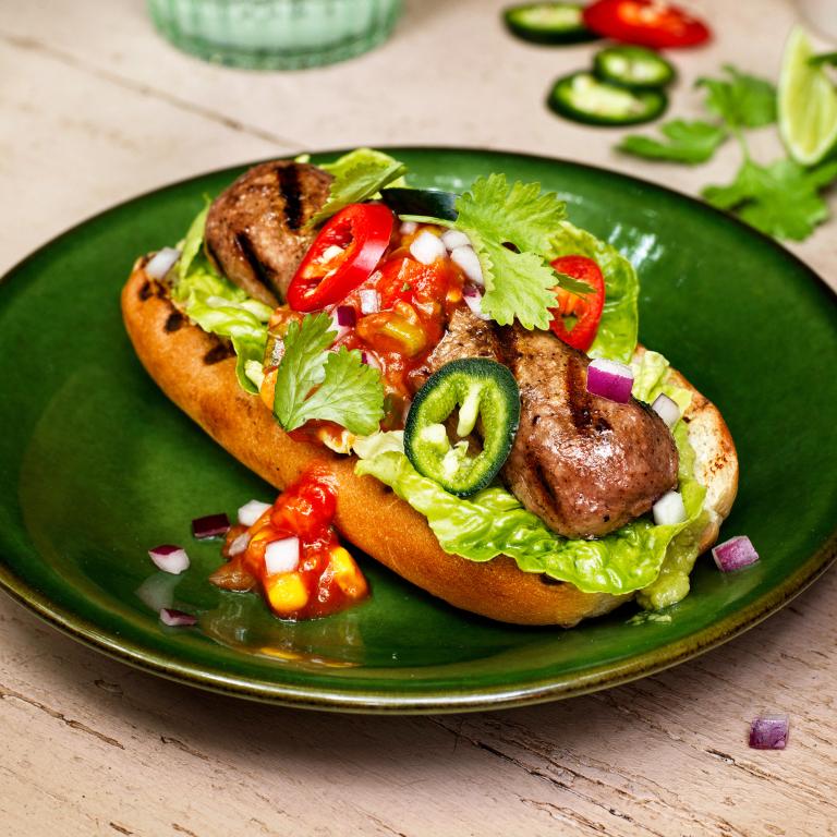 Spicy-tarian Hot dog épicé végétarien Have Gourmet krydret pølse