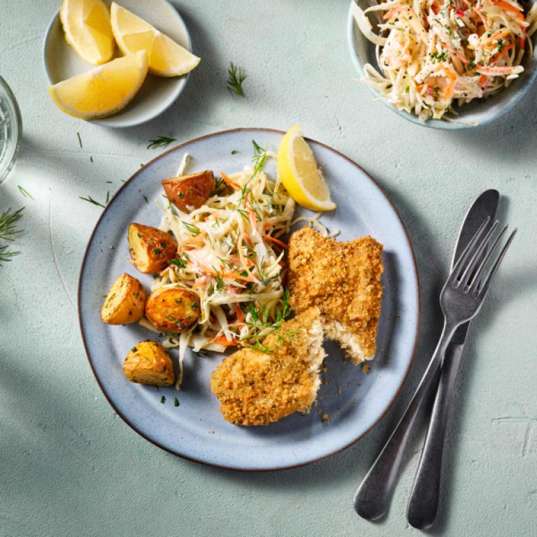 Marine-style and coleslaw