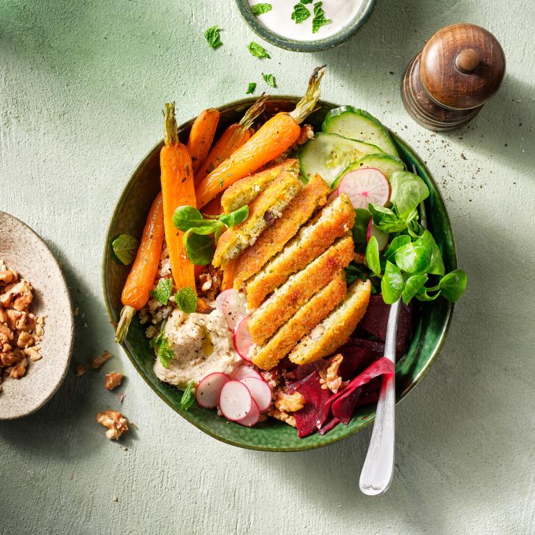 Crispy Cauliflower Schnitzel Bowl