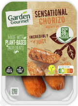 Die Garden Gourmet Sensational Chorizo besteht aus 100% pflanzlichen Proteinen und ist unglaublich fein. Eine vegane Wurst mi