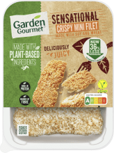 Die veganen Crispy Mini Filet von Garden Gourmet werden Sie mit ihrer goldbraunen und knusprigen Panade überraschen. Du kanns